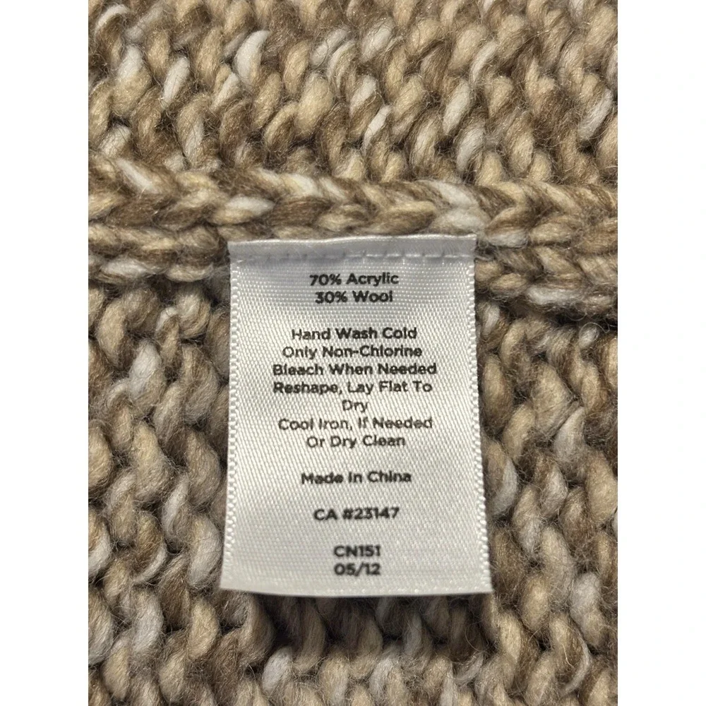 Ann Taylor Womens XL Beige Open Front‎ Tie Waist Cardigan Sweater Shawl Collar